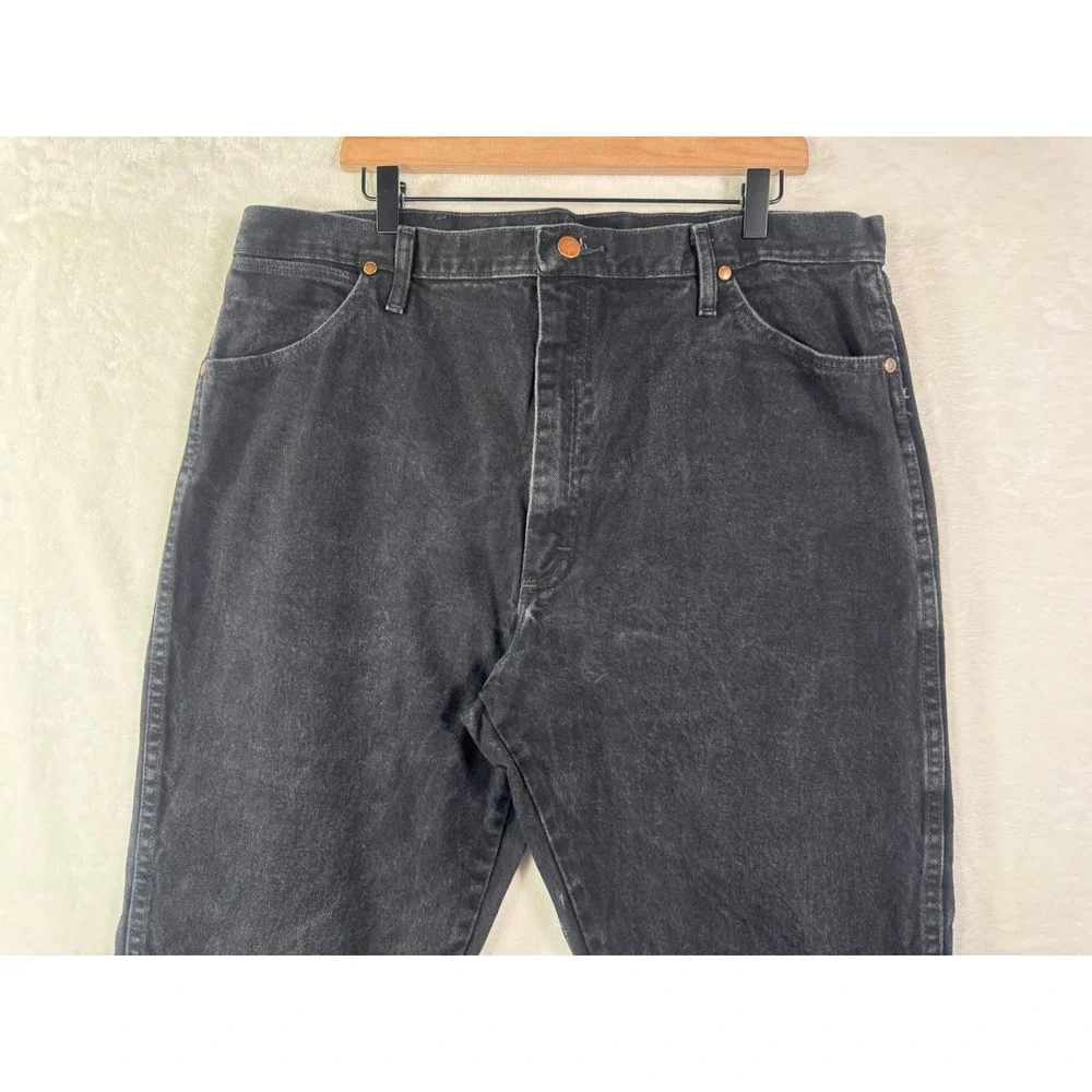 Wrangler 1013MWZWK Mens Black Denim Straight Leg Jeans 40x34 100% Cotton Regular